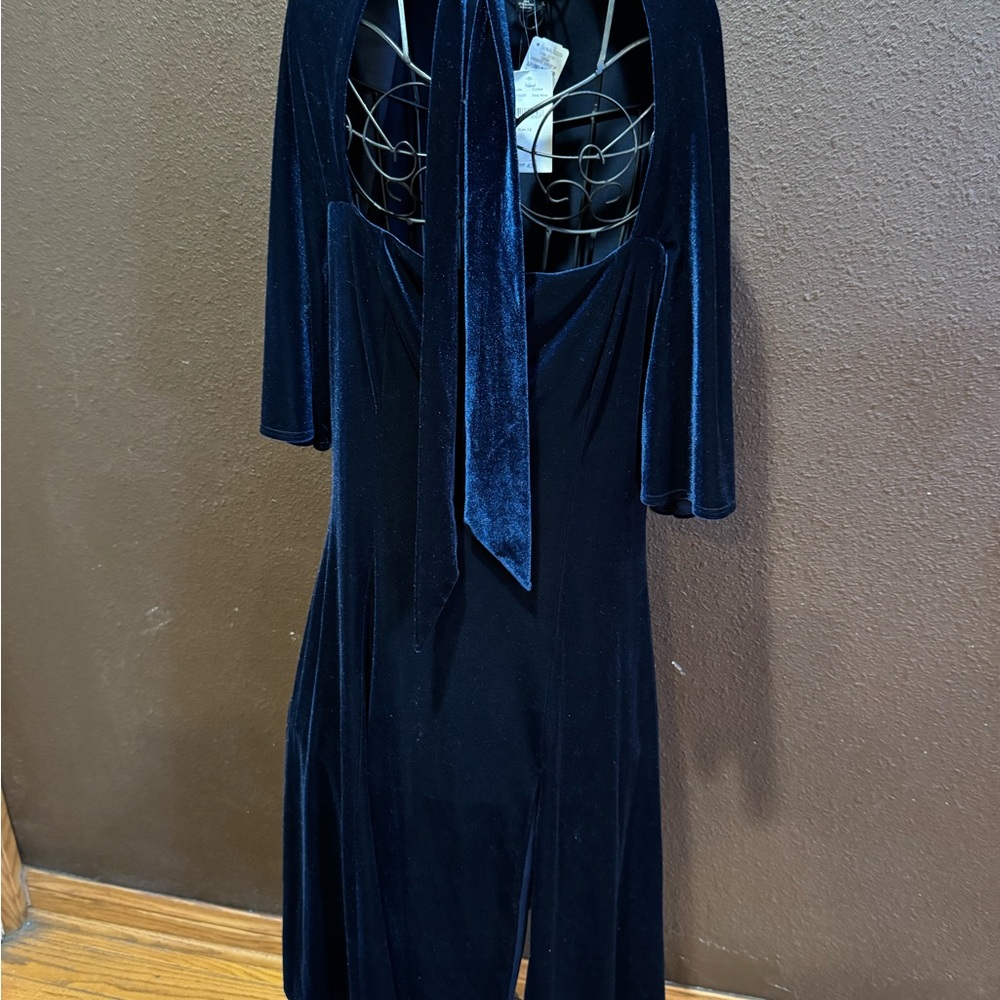 Halo Blue Deep Velvet Style Dress